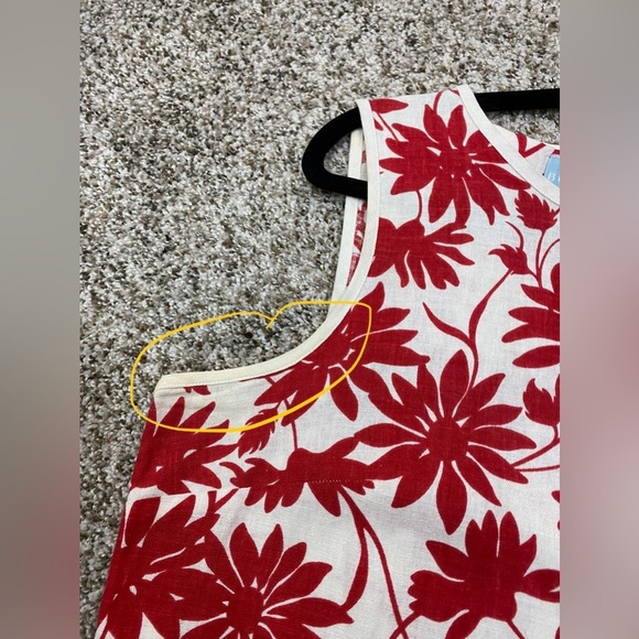 Vintage Linen Blend Vintage Bush Wacker Floral Midi Sleeveless Dress plus 16 - Picture 7 of 15